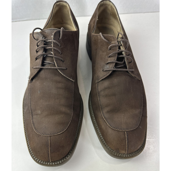 *Flawed Salvatore Ferragamo Men’s Brown Suede Leather Oxford Dress Shoes Size 10 main image 4